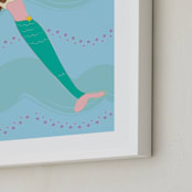 "The Mermaid among the waves" - Art Print in She's in the sea by Rebecca Marchese - Frame Close-up