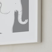 "The Quiet Elephant" - Art Print in Gentile grey by Rebecca Marchese - Frame Close-up