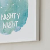 "Nighty Night" - Art Print in Turquoise blue by Amy Hall - Frame Close-up