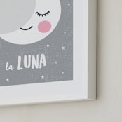 "Sleepy Moon" - Art Print in dusty grey by merry mack creative - Frame Close-up