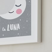 "Sleepy Moon" - Art Print in dusty grey by merry mack creative - Frame Close-up