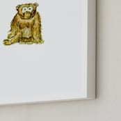 "Percy Monkey" - Art Print in Monkey Fur by Mande Calhoun - Frame Close-up