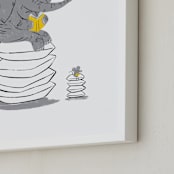 "More Pillows Please" - Art Print in Prime Yellow by mo kelley - Frame Close-up