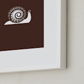 "Sophisticated Snail" - Art Print in Chocolate by three percent milk - Frame Close-up
