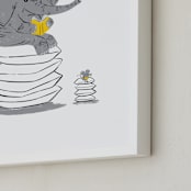 "More Pillows Please" - Art Print in Prime Yellow by mo kelley - Frame Close-up