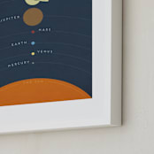 "Outerspaced" - Art Print in Navy by Jennifer Morehead - Frame Close-up