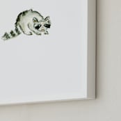 "Conley Coon" - Art Print in Trash-Tasted Tan by Mande Calhoun - Frame Close-up