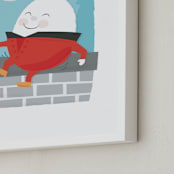 "Humpty Dumpty" - Art Print in Sky Blue by Jessie Steury - Frame Close-up