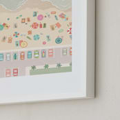 "Aerial View Coast" - Art Print in Aqua by McKenna Sato - Frame Close-up
