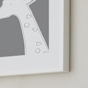 "The Quiet Giraffe" - Art Print in Quietly Grey by Rebecca Marchese - Frame Close-up