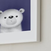 "Little polar bear" - Art Print in Blueberry by Farinaz Vaseghi - Frame Close-up
