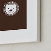 "Sophisticated Lion" - Art Print in Chocolate by three percent milk - Frame Close-up