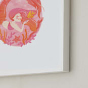 "Make a Splash Mermaid" - Art Print in Bubblegum by Sam Dubeau - Frame Close-up
