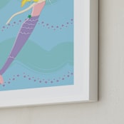 "Mermaid into the deep 2" - Art Print in She's in the water by Rebecca Marchese - Frame Close-up