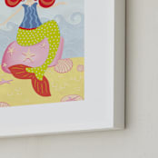 "Mermaid" - Art Print in Raspberry Lime by Stellax Creative - Frame Close-up