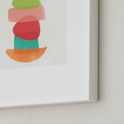 "Shape Stack" - Art Print in Punch by Red Impressionz - Frame Close-up