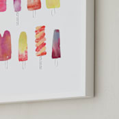 "Popsicle" - Art Print in Berry by Kelly Ventura - Frame Close-up