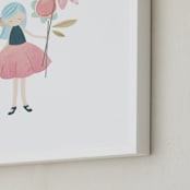 "Flower Girl" - Art Print in candy by peetie design - Frame Close-up