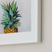 "Pineapple Crown" - Art Print in tropical teal by Amanda Phelps - Frame Close-up