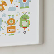 "Robot Collective II" - Art Print in Bright by Dawn Jasper - Frame Close-up