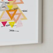 "Arrow Geo" - Art Print in Sunset Orange by Lady Noble - Frame Close-up