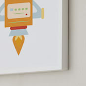 "Rocket Bot" - Art Print in Bright by Dawn Jasper - Frame Close-up