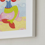 "Mermaid" - Art Print in Raspberry Lime by Stellax Creative - Frame Close-up