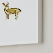 "Doeie Deer" - Art Print in Fawn Fur by Mande Calhoun - Frame Close-up