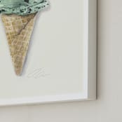 "Mint Chip Cone" - Art Print in mint green by Jackie Graham - Frame Close-up