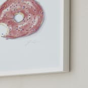 "This is not a Donut Whole" - Art Print in bright pink by Jackie Graham - Frame Close-up