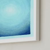 "Expand, Abstract Minimal Drawing" - Art Print in Fresh Blue by Kathleen Ney - Frame Close-up