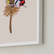"The Goldfinch 3" - Art Print in beige with a rose tint by Nina Leth - Frame Close-up