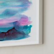"Blue Ombre Sunset" - Art Print in Teal Blue by Nikki Stinson - Frame Close-up