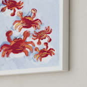 "Crab Life" - Art Print in sea blue by Britt Mills - Frame Close-up