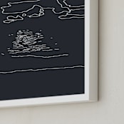 "Vero Moonglow" - Art Print in Charcoal by Skipper Designs - Frame Close-up