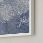 "Chrysanthemums" - Art Print in Blue Grey by Camille Pietrow - Frame Close-up