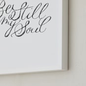 "Be Still My Soul" - Art Print in White by Katrina Lindhorst - Frame Close-up