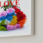 "Peace, Love, & Happiness (Love)" - Art Print in Love Red by Jonathan Brooks - Frame Close-up