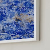 "Pond Reflection" - Art Print in Cornflower Blue by Camille Pietrow - Frame Close-up