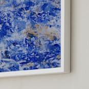 "Pond Reflection" - Art Print in Cornflower Blue by Camille Pietrow - Frame Close-up