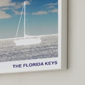 "The Florida Keys" - Art Print in Sky Blue by Jonathan Brooks - Frame Close-up