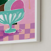 "Coppa di Gelato" - Art Print in Rose Quartz by Christina Cesario - Frame Close-up