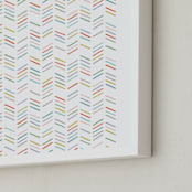"Drawn Herringbone Art" - Art Print in Turquoise by Amber Barkley - Frame Close-up