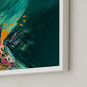 "This is Where We Come Alive" - Art Print in Radiant Teal by Stacy Kron - Frame Close-up