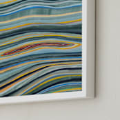 "Wishy Washy 1" - Art Print in Blue Aloe by Kelly Johnston - Frame Close-up