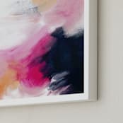 "Small Fish" - Art Print in Pink by Britt Mills - Frame Close-up