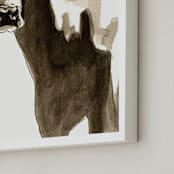 "The Gaze of the Cow" - Art Print in Sepia by Alaine Ball - Frame Close-up