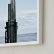 "Pelican's Post" - Art Print in Sea Blue by Jonathan Brooks - Frame Close-up
