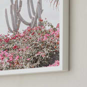 "Cactus & Flowers" - Art Print in Fushia by Heather Loriece - Frame Close-up