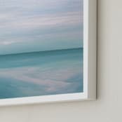 "Bright Below " - Art Print in Beachy blue green by Colleen Ehrlich - Frame Close-up